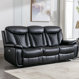 Messina leather power reclining deals sofa with power headrests ivory